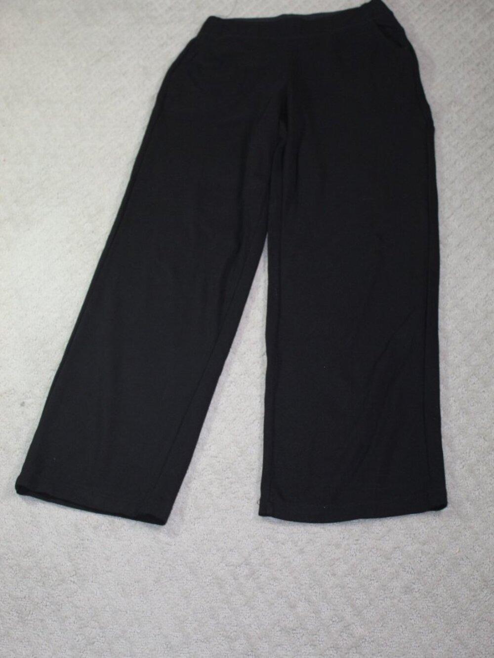 Max Studio Size S Black Ponte Wide Leg Pull On Dress Pants